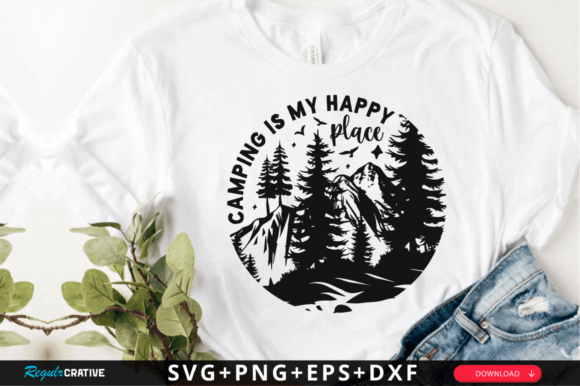 Camping is My Happy Place SVG Design for Graphics and Crafts