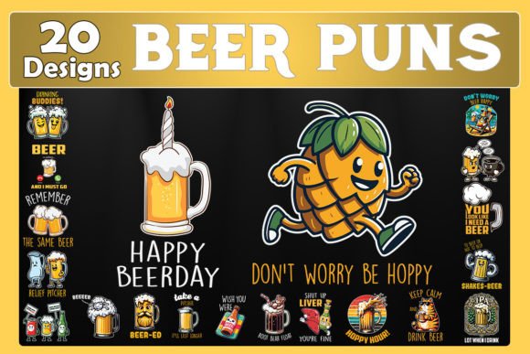 Funny Beer Puns SVG Bundle for Graphics and Crafts