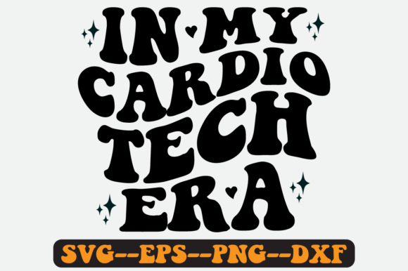 In My Cardio Tech Era Quote Retro Svg for Graphics & Crafts