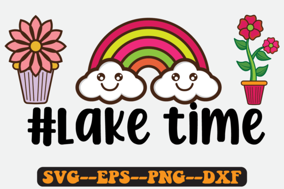 Lake Time Quote Retro Svg Design: Graphics for Crafts